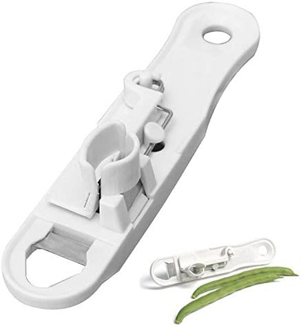 Facynde Grüne Bohnenschneidemaschine - Scharfer Bohnenschneider - Gemüseschneider Bean Shredder Slicer Remover Peeler Runner Weiß Küchenzubehör für Home Restaurant