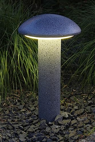 Arnusa Solarleuchte Pilz Gartenlampe Gartendeko Stein Optik Gartenstatue Deko 1200 mAh 45x25 cm Solarlampe Gartenleuchte Wegeleuchte Solar
