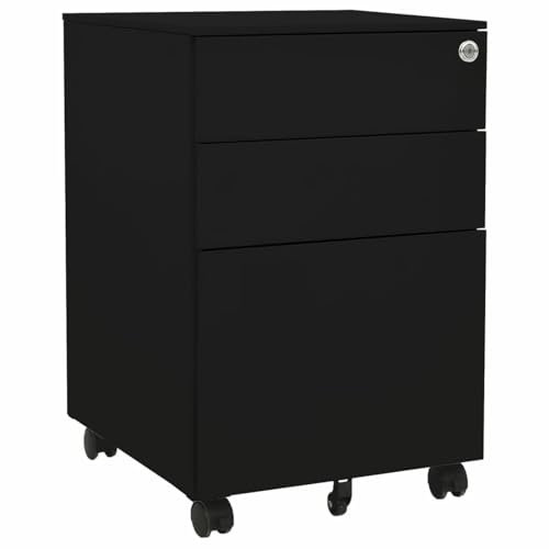 ARKEM Armario archivador armarios de Herramientas Mueble Oficina archivador Oficina Acero Negro 39x45x60 cm