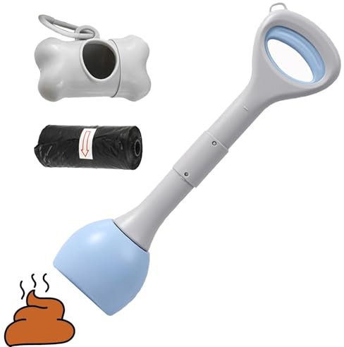 Ruwshuuk Hundekotschaufel, Tragbare Schaufel mit Kotbeutel für Hundekot, Kotschaufel mit Kotbeutelspender, Kotschaufel für Gras, Kies, zum Aufsammeln von Haustierabfällen