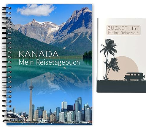Calmondo Kanada Tagebuch | interaktiver Reiseplaner Reise-Achtsamkeitstagebuch für 3 Wochen | Reisebuch Reisetagebuch Kanada Geschenk-Idee für Rundreise oder Roadtrip | Ringbuch DIN A5