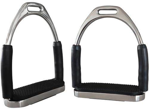 Lipfer Estribos para Montar a Caballo, Sillín De Estribo De Seguridad, Sillín De Protección para Montar a Caballo De Acero Inoxidable Resistente con Almohadilla De Goma Alivio del Dolor De Estrés En