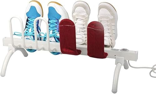 LXWKAI Sèche-Chaussures électrique, Thermostat Intelligent, sèche-Chaussures, Chauffe-Bottes, Support de séchage Original pour 8 Chaussures, 700 x 300 x 315 mm, Blanc