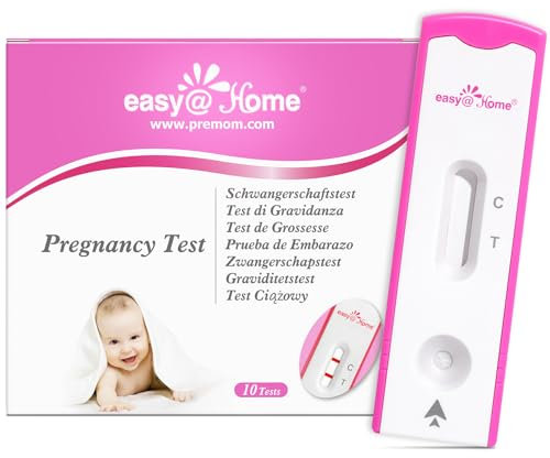 Easy@Home 10 Test di Gravidanza HCG Cassetta: Alta Sensibilità 10 mIU/mL - Risultati Rapidi in 5 Minuti