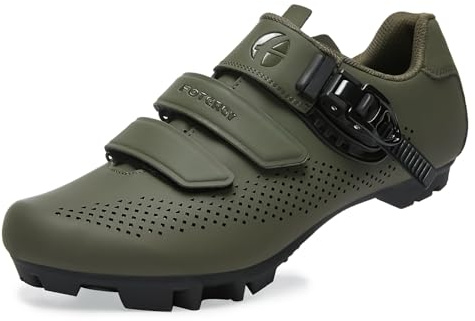 FOTGOAT Hombres Mountain Bike Ciclismo Zapatos Mujeres, MTB-Zapatos Instalación Compatible SPD Cleats