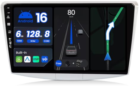 BXLIYER - [6G+128G, Octa-Core] - Android 14 Bilradio för Passat B6/B7 Magotan/CC (2010-2018) GPS-Navigation-Radio - CarPlay Android Auto - Camera & MIC - Ratt DAB 360-CAM IPS 10,1 tum 2 Din