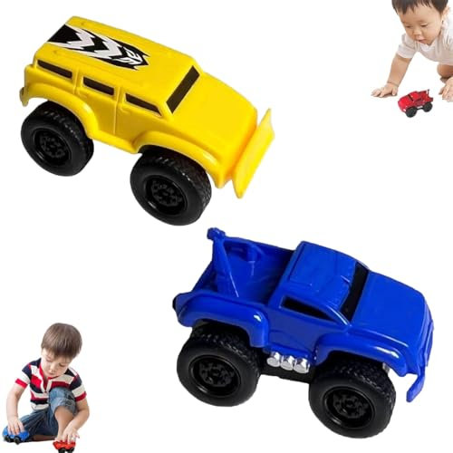 LUYJWZN Magnetic Wall Climbing Toy Car, Emboadlie Magnetic Anti Gravity Wall Climbing Car, Pull-Back Inertial Climb Toys Cars, Inertial Levitation Toys (Blue+Yellow)