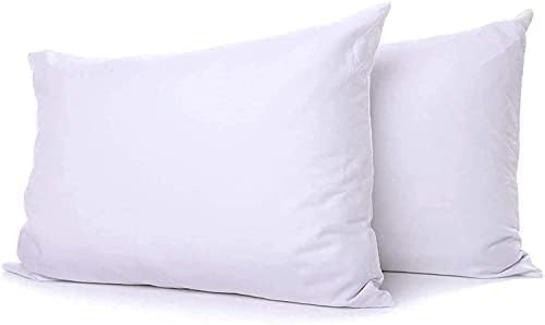 Ultra-Soft Bounce Back Pillows – Virgin Fibre Fill, Hypoallergenic, Microfibre Cover, Machine Washable – Bed Pillows for Sleeping (Pack of 2)
