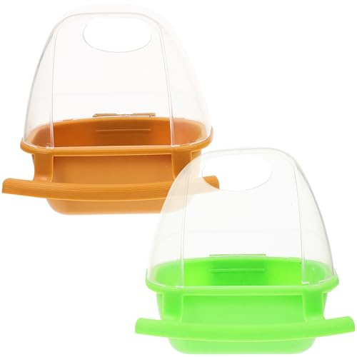 DIYEAH Mangiatoia per Uccelli 2 Pezzi Design a Clip Resistente in Plastica per Gabbie, Capacità Ampia per Alimentazione in Gabbia