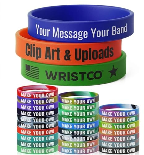 1-1000 Pulseras de Silicona Personalizadas, Pulseras de Goma con Texto/Logo | 3 Tallas, Duraderas e Impermeables, Ideal para Eventos, Motivación, Recaudación de Fondos, Moda y Regalos