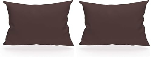 Soleil d'ocre, Taie d'oreiller, Coton 57 Fils, Brun, 50x70 cm (Lot de 2)