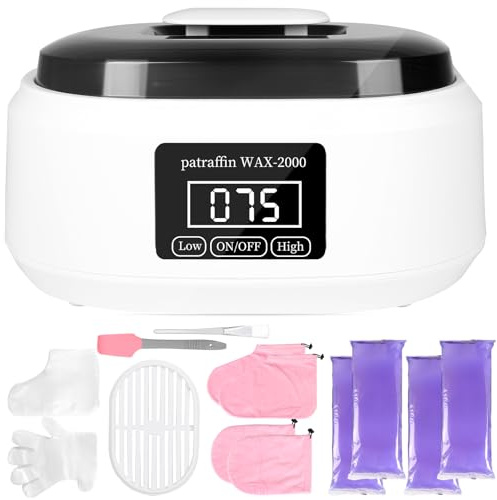 SWAWIS Bagno di Paraffina per Mani e Piedi Capacità 3500ml Idrata, Ammorbidisce e Rivitalizza la Pelle con Cera di Paraffina da 1800g e Accessori