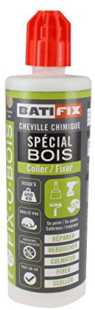Batifix Mastic de réparation spécial bois 165ml, Polibois + 2 Embouts
