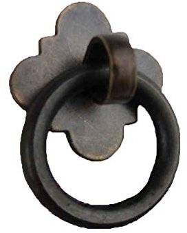 Kleiner Ziehgriff, Schrank-Blende aus Messing, dekorativ, für Küchenschrank, Schublade, Eisenwaren, Ring, Schwarz