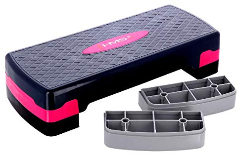 HMS Steppbrett Crossfit Fitness Stepper 3-Stufen Stepper Step-Bench - Rosa-grau - AS002