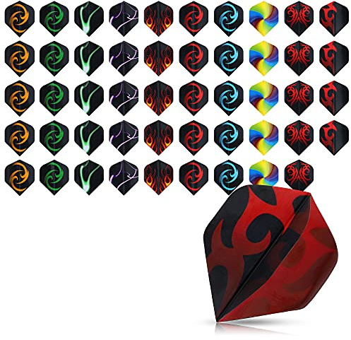 kwmobile 50x Ali Freccette Standard in Plastica - per Frecce in Metallo e Plastica - Set Voli Alette Dart Flights - Diversi Design