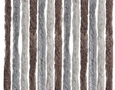BRUNNER 7233100N.C38 Rideau en Chenille pour Portes, fenêtres, Camping-Car, Acapulco 56 x 185 cm, Couleur Gris/Argent/Marron, 100% PP