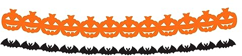 Folat 23863 Ghirlanda di carta Zucca Pipistrelli - Halloween BoOo! - 2 x 2 metri - Decorazioni Di Halloween Con Zucche, Teschi, Pipistrelli, Fantasmi, Ragni