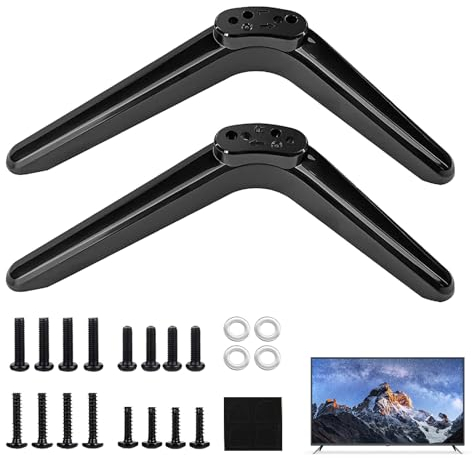 Pieds de Piédestal de Base TV, Support De Base TV pour Téléviseur de 40 à 50 Pouces, Pieds de Socle TV en ABS avec Patins Antidérapants, Montage sans Perçage, Compatible avec LCD et LED Téléviseurs