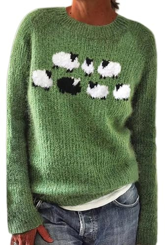 Nuaoxyeu My Orders Fairisle Jumper Women Autumn Winter Knitting Jumpers Isle Print Jacquard Sweater Tops Loose Fit Crew Neck Sweatshirt Pct-Off 50-70 Clearance