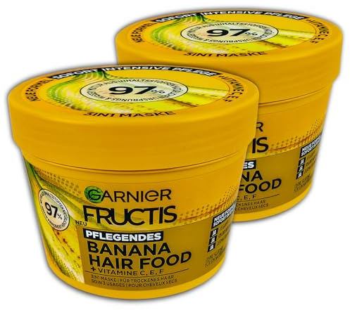 2 er Pack Garnier Fructis Haarkur Banana Hair Food 3in1 Maske Trockenes Haar 2 x 400ml