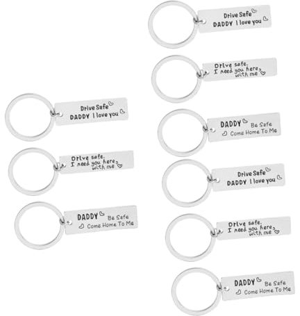 LIFKOME 3 Ensembles Bijoux Porte-clés Trousseau De Pièces De Voiture Pères Porte-clés Pour Ceinture Porte-clés Papa Anneaux Jolis Décors De Clés Poignet Mini Acier Inoxydable 3 Pièces * 3