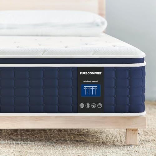 oolvie 14 Inch Calking Gel Memory Foam Mattress Hybrid, Double Cooling Calk Size in a Box Euro Top with CertiPUR-US Certified Foam for Hot Sleeper, Low Motion Transfer Supports for Any Sleep Position