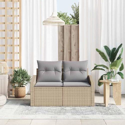 vidaXL Trädgårdsoffa med kudde 123 x 62 x 69 cm konstrotting