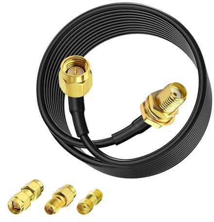 Superbat SMA Verlängerung Kabel 10m Kit - ALSR100 Low-Loss WLAN Antennenkabel + 3 Stück RF Koaxial SMA-Adapter Kit für WiFi Antenne,4G LTE, 5G Modem，Router, Ham Radio/GPS/WiFi/SDR Ausrüstung