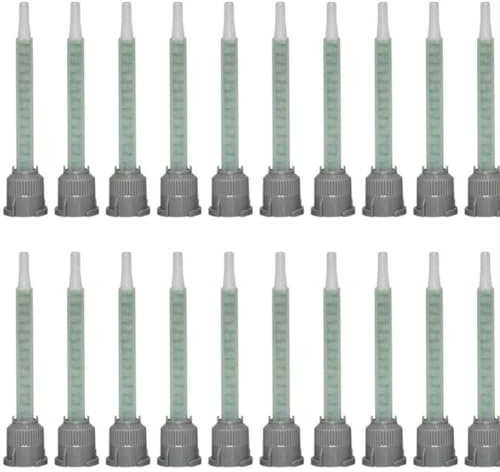 Gosera 20 Piezas Boquillas de Mezcla Cartuchos de Adhesivo Punta para 50ml Resina Mezclador Adhesivo Aplicatior 16-Element,1:1 Ratios
