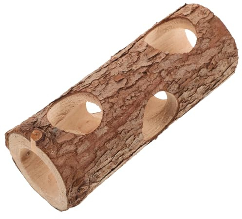 JOINPAYA Túnel de Madera Natural para Hámster y Cobaya, Juguete para Masticar, Pequeño Tamaño, Refugio y Escondite Seguro, Accesorio para Jaulas, Adecuado para Animales Pequeños