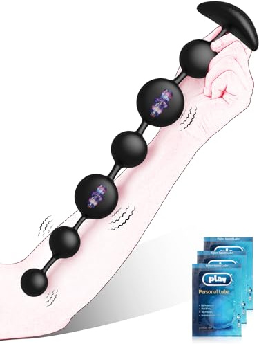 Plug Anal Vibrador con 6 Bolas Anales, Vibradores Consoladores Juguetes Eróticos para Pareja Sexuales, Estimulador Próstata Juguetes Sexuales Hombre Dilatador Anal, Dildo Plug con Vibración Sex Toys