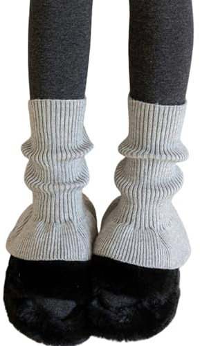 Pitadue Calcetines de pantorrilla para niños, calentadores de piernas acampanados, elásticos, calcetines sueltos de invierno, cálidos de punto acrílico para niñas activas, mangas cálidas para piernas