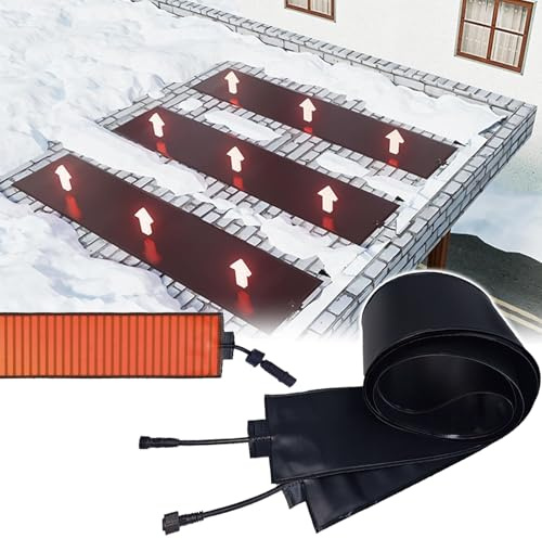 Gutter Heater for Roofs & Gutters - 170W Self-Regulating Heating Cable, Aluminum Panels, Prevent Ice Dams, Easy to Install, 197in Freeze Protection System