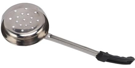 HUSHUI Såssked Av Rostfritt Stål för Köksmatlagning och Pizzasprening, Hållbart och Säkert Greppverktyg, 1 st. (Svart 6 oz (Holes Drain))