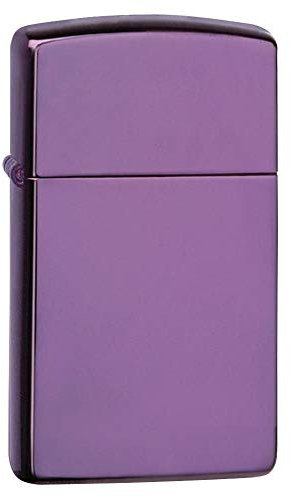 Zippo Briquet tempête – Slim Abyss, Violet poli brillant – Modèle de base – Rechargeable – Réutilisable – Design coupe-vent – Boîte cadeau – Fabriqué aux États-Unis