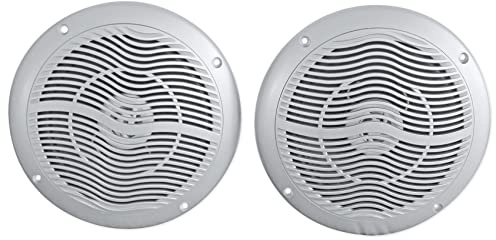 Rockville Rmc65s Par 6,5 tum 600 W vattentäta marina båthögtalare 2-vägs, silver