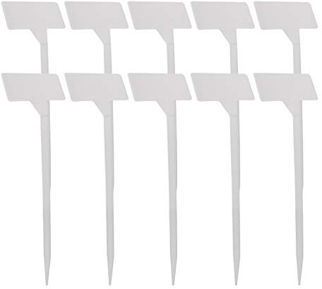 Hemoton Lot de 20 étiquettes de 30 cm en plastique pour plantes de jardin Étiquettes de piquet Type T Étiquettes de jardin créatives pour crèche Étiquettes de fleurs piquets plantes