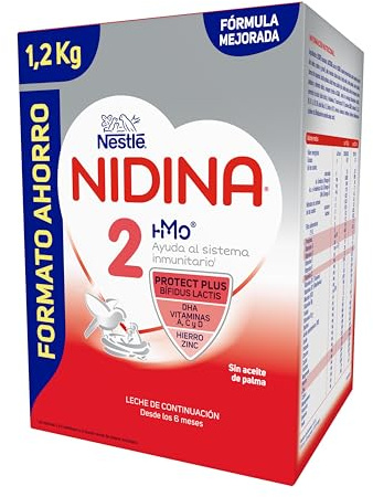 Nestlé NIDINA 2 Leche De Continuación en polvo para bebés a partir de los 6 meses, estuche de 1200g
