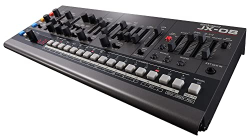 Roland JX-08 Soundmodul Boutique-Synthesizer – Kompakte, moderne Nachbildung des legendären Roland JX-8P von 1985 mit neuen Effekten, polyphonem Sequencer und mehr – Leicht, mobil