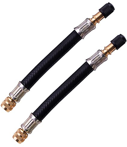 iSpchen 2 Stück Ventilverlängerung Autoventil Flexible Gummi Reifen Ventil Verlängerung mit Kappen Reifenventilschaftverlängerung 130mm für Auto,Motorrad,Fahrrad,Wohnmobil