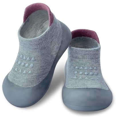 Dookeh Baby Shoes Boys Girls First Walking Shoes Non Slip Soft Sole Sneakers Toddler Infant Babygirl Sock Shoes (A3-Gray, us_Footwear_Size_System, Toddler, Age_Range, Medium, 18_Months, 24_Months)