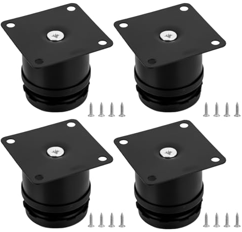HAOCHEN 4 Stück Schwarz Verstellbare Möbelfüße, 50x50 mm Tischbeine, Schrankfüsse, Metallfüsse, Füße für Möbel, Küche, Schreibtisch, Tischbeine, Möbel Beine, Füße Arbeitsplatte