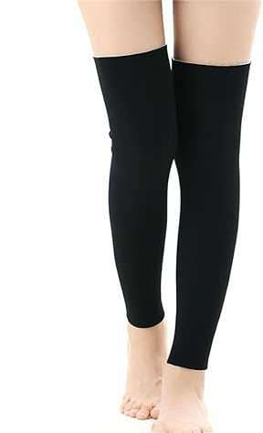 ITODA Kniewärmer Winter Beinstulpen Warm Gefüttert Beinwärmer Damen Herren Kniebandage Elastisch rutschfest Knieschoner Lang Dünn Knieprotektor Thermo Winddicht Kniestulpe für Tanzen Yoga Schlafen XL