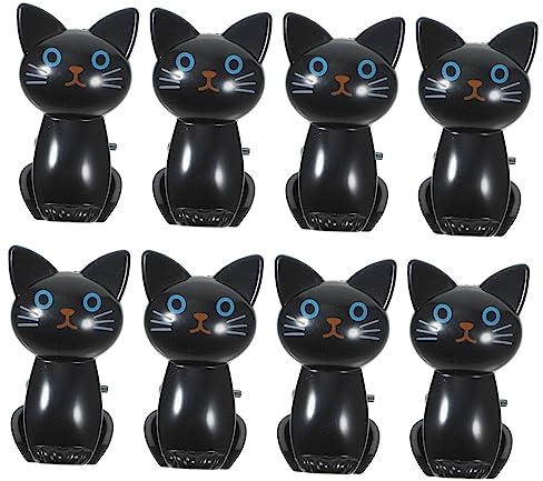 Pinces à Paquet Assorties Chat 8 Pièces en Plastique Noir | Accessoires Chat, Clips pour Emballages Alimentaires, Pinces à Sachet Alimentaire Animaux, Multipurposes