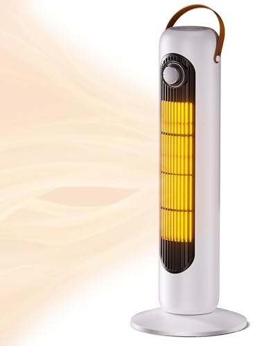 Outdoor Heaters for Patio, 350Sq.ft 1S Heating, 1500W PTC Ceramic Electric Patio Heater, Overheating & Tip-Over Protection, 70° Oscillating Space Heaters for Indoor Use Large Room, 4 Modes, White