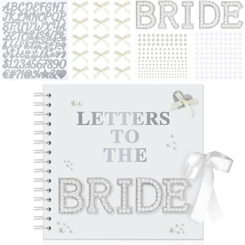 Album Fotografico Fai da Te Matrimonio, 21x21cm Scrapbook Letters to The Bride, Album Fotografico Personalizzabile Scrapbook, Fotolibro Personalizzabile Guest Book per Addio al Nubilato e Nozze