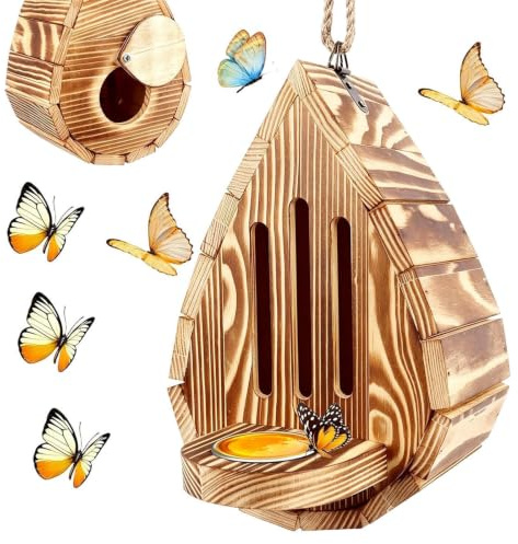 Butterfly House for Garden, Outdoor Butterfly Shelter and Habitat for Backyard Patio, Nature Wildlife Lovers Garden Decor