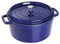 STAUB Gusseisen Bräter/Cocotte, Rund 28 cm, 6,7 L, Aromaregen Funktion für optimale Befeuchtung, Für alle Herdarten inkl. Induktion & Backofen, Dunkelblau