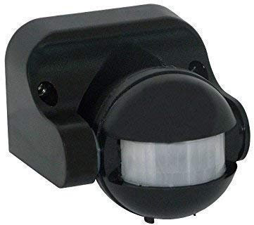 Détecteur de Mouvements Extérieur Noir Infrarouge 180° 1000 W Ip44 230v